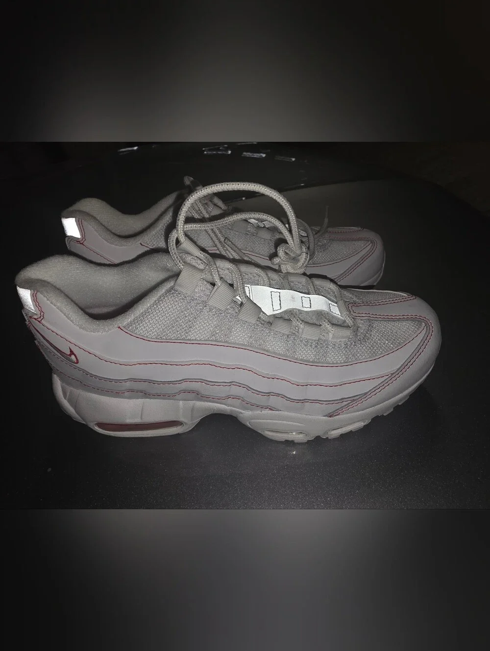 Brand New Nike Air Max 95 Sneakers Size 5Y in Light Gray with Red Accents No Box